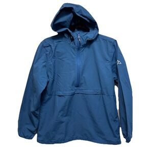 Alpine Design Women Blue 1/2 Zip Anorak Hooded Windbreaker Jacket Size S Outdoor